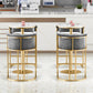 Glam Backrest Counter Stool Iron Household Bar Stool with Velvet Cushion and Pedal Clearhalo 'Bar Furniture' 'Bar Stools' 'bar_stools' 'furn' 'furn_bar_stools' 'furniture_bar_stools' 'Kitchen & Dining Furniture' 'kitchen&dining_furn' 'kitchen' 'kitchen_furn' Furniture' 4354533
