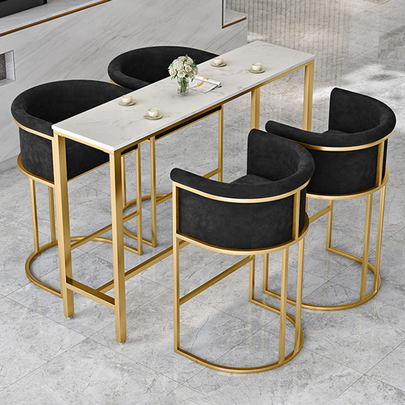 Glam Backrest Counter Stool Iron Household Bar Stool with Velvet Cushion and Pedal Clearhalo 'Bar Furniture' 'Bar Stools' 'bar_stools' 'furn' 'furn_bar_stools' 'furniture_bar_stools' 'Kitchen & Dining Furniture' 'kitchen&dining_furn' 'kitchen' 'kitchen_furn' Furniture' 4354537