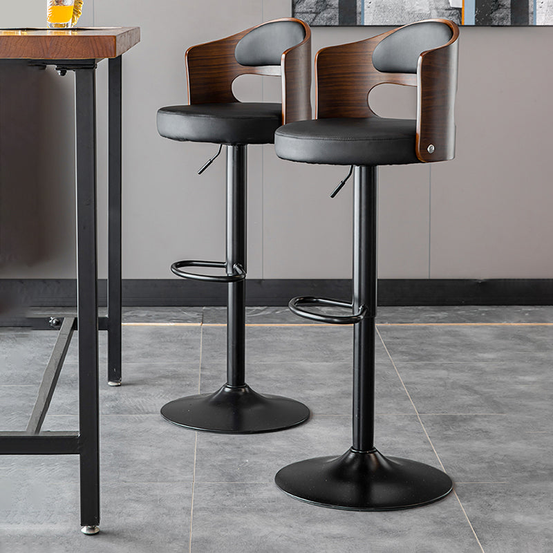 Modern Backrest Liftable Stool Iron Household Bar Stool with Cushion and Pedal Clearhalo 'Bar Furniture' 'Bar Stools' 'bar_stools' 'furn' 'furn_bar_stools' 'furniture_bar_stools' 'Kitchen & Dining Furniture' 'kitchen&dining_furn' 'kitchen' 'kitchen_furn' Furniture' 4354544