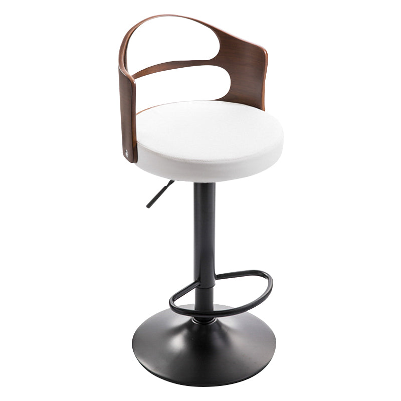 Modern Backrest Liftable Stool Iron Household Bar Stool with Cushion and Pedal White 1 Piece Clearhalo 'Bar Furniture' 'Bar Stools' 'bar_stools' 'furn' 'furn_bar_stools' 'furniture_bar_stools' 'Kitchen & Dining Furniture' 'kitchen&dining_furn' 'kitchen' 'kitchen_furn' Furniture' 4354547