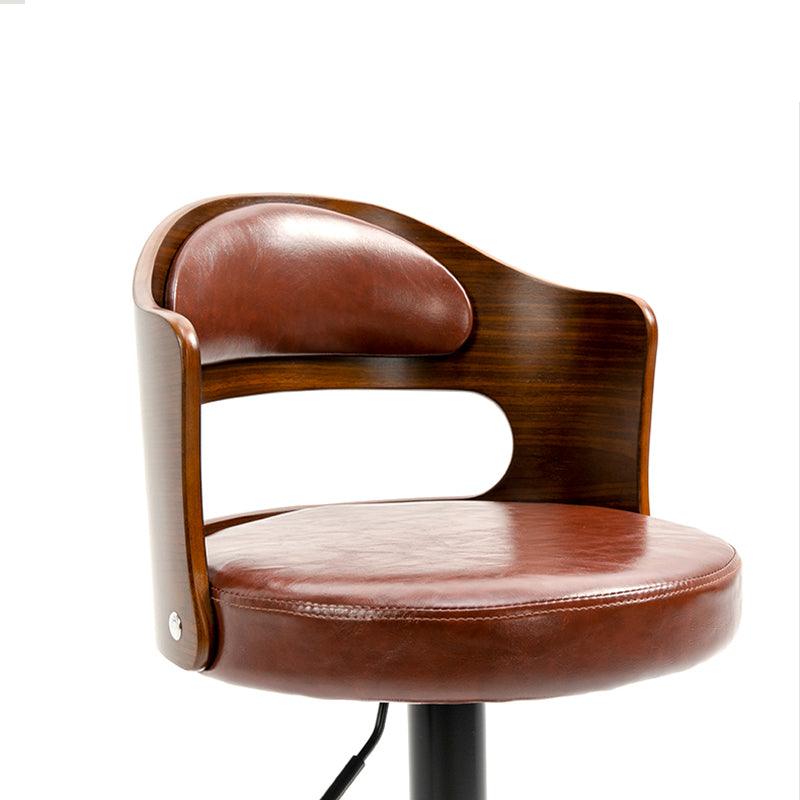 Modern Backrest Liftable Stool Iron Household Bar Stool with Cushion and Pedal Clearhalo 'Bar Furniture' 'Bar Stools' 'bar_stools' 'furn' 'furn_bar_stools' 'furniture_bar_stools' 'Kitchen & Dining Furniture' 'kitchen&dining_furn' 'kitchen' 'kitchen_furn' Furniture' 4354554