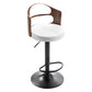 Modern Backrest Liftable Stool Iron Household Bar Stool with Cushion and Pedal Gloss White 1 Piece Clearhalo 'Bar Furniture' 'Bar Stools' 'bar_stools' 'furn' 'furn_bar_stools' 'furniture_bar_stools' 'Kitchen & Dining Furniture' 'kitchen&dining_furn' 'kitchen' 'kitchen_furn' Furniture' 4354556