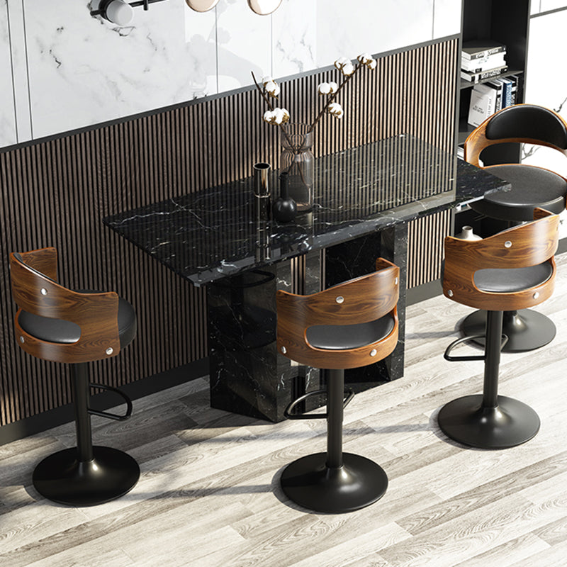 Modern Backrest Liftable Stool Iron Household Bar Stool with Cushion and Pedal Clearhalo 'Bar Furniture' 'Bar Stools' 'bar_stools' 'furn' 'furn_bar_stools' 'furniture_bar_stools' 'Kitchen & Dining Furniture' 'kitchen&dining_furn' 'kitchen' 'kitchen_furn' Furniture' 4354559