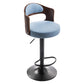 Modern Backrest Liftable Stool Iron Household Bar Stool with Cushion and Pedal Light Blue 1 Piece Clearhalo 'Bar Furniture' 'Bar Stools' 'bar_stools' 'furn' 'furn_bar_stools' 'furniture_bar_stools' 'Kitchen & Dining Furniture' 'kitchen&dining_furn' 'kitchen' 'kitchen_furn' Furniture' 4354562