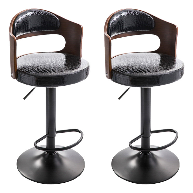 Modern Backrest Liftable Stool Iron Household Bar Stool with Cushion and Pedal Gray-Blue 2 Piece Set Clearhalo 'Bar Furniture' 'Bar Stools' 'bar_stools' 'furn' 'furn_bar_stools' 'furniture_bar_stools' 'Kitchen & Dining Furniture' 'kitchen&dining_furn' 'kitchen' 'kitchen_furn' Furniture' 4354573