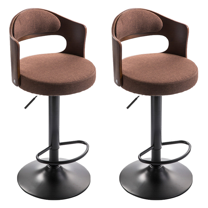 Modern Backrest Liftable Stool Iron Household Bar Stool with Cushion and Pedal Coffee 2 Piece Set Clearhalo 'Bar Furniture' 'Bar Stools' 'bar_stools' 'furn' 'furn_bar_stools' 'furniture_bar_stools' 'Kitchen & Dining Furniture' 'kitchen&dining_furn' 'kitchen' 'kitchen_furn' Furniture' 4354576