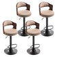 Modern Backrest Liftable Stool Iron Household Bar Stool with Cushion and Pedal Khaki 4 Piece Set Clearhalo 'Bar Furniture' 'Bar Stools' 'bar_stools' 'furn' 'furn_bar_stools' 'furniture_bar_stools' 'Kitchen & Dining Furniture' 'kitchen&dining_furn' 'kitchen' 'kitchen_furn' Furniture' 4354578
