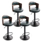 Modern Backrest Liftable Stool Iron Household Bar Stool with Cushion and Pedal Blackish Green 4 Piece Set Clearhalo 'Bar Furniture' 'Bar Stools' 'bar_stools' 'furn' 'furn_bar_stools' 'furniture_bar_stools' 'Kitchen & Dining Furniture' 'kitchen&dining_furn' 'kitchen' 'kitchen_furn' Furniture' 4354579