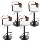 Modern Backrest Liftable Stool Iron Household Bar Stool with Cushion and Pedal White 4 Piece Set Clearhalo 'Bar Furniture' 'Bar Stools' 'bar_stools' 'furn' 'furn_bar_stools' 'furniture_bar_stools' 'Kitchen & Dining Furniture' 'kitchen&dining_furn' 'kitchen' 'kitchen_furn' Furniture' 4354580