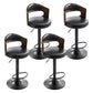 Modern Backrest Liftable Stool Iron Household Bar Stool with Cushion and Pedal Black 4 Piece Set Clearhalo 'Bar Furniture' 'Bar Stools' 'bar_stools' 'furn' 'furn_bar_stools' 'furniture_bar_stools' 'Kitchen & Dining Furniture' 'kitchen&dining_furn' 'kitchen' 'kitchen_furn' Furniture' 4354582