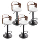 Modern Backrest Liftable Stool Iron Household Bar Stool with Cushion and Pedal Gloss White 4 Piece Set Clearhalo 'Bar Furniture' 'Bar Stools' 'bar_stools' 'furn' 'furn_bar_stools' 'furniture_bar_stools' 'Kitchen & Dining Furniture' 'kitchen&dining_furn' 'kitchen' 'kitchen_furn' Furniture' 4354584