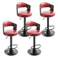 Modern Backrest Liftable Stool Iron Household Bar Stool with Cushion and Pedal Burgundy 4 Piece Set Clearhalo 'Bar Furniture' 'Bar Stools' 'bar_stools' 'furn' 'furn_bar_stools' 'furniture_bar_stools' 'Kitchen & Dining Furniture' 'kitchen&dining_furn' 'kitchen' 'kitchen_furn' Furniture' 4354585