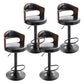 Modern Backrest Liftable Stool Iron Household Bar Stool with Cushion and Pedal Gray-Blue 4 Piece Set Clearhalo 'Bar Furniture' 'Bar Stools' 'bar_stools' 'furn' 'furn_bar_stools' 'furniture_bar_stools' 'Kitchen & Dining Furniture' 'kitchen&dining_furn' 'kitchen' 'kitchen_furn' Furniture' 4354586