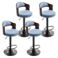 Modern Backrest Liftable Stool Iron Household Bar Stool with Cushion and Pedal Light Blue 4 Piece Set Clearhalo 'Bar Furniture' 'Bar Stools' 'bar_stools' 'furn' 'furn_bar_stools' 'furniture_bar_stools' 'Kitchen & Dining Furniture' 'kitchen&dining_furn' 'kitchen' 'kitchen_furn' Furniture' 4354588