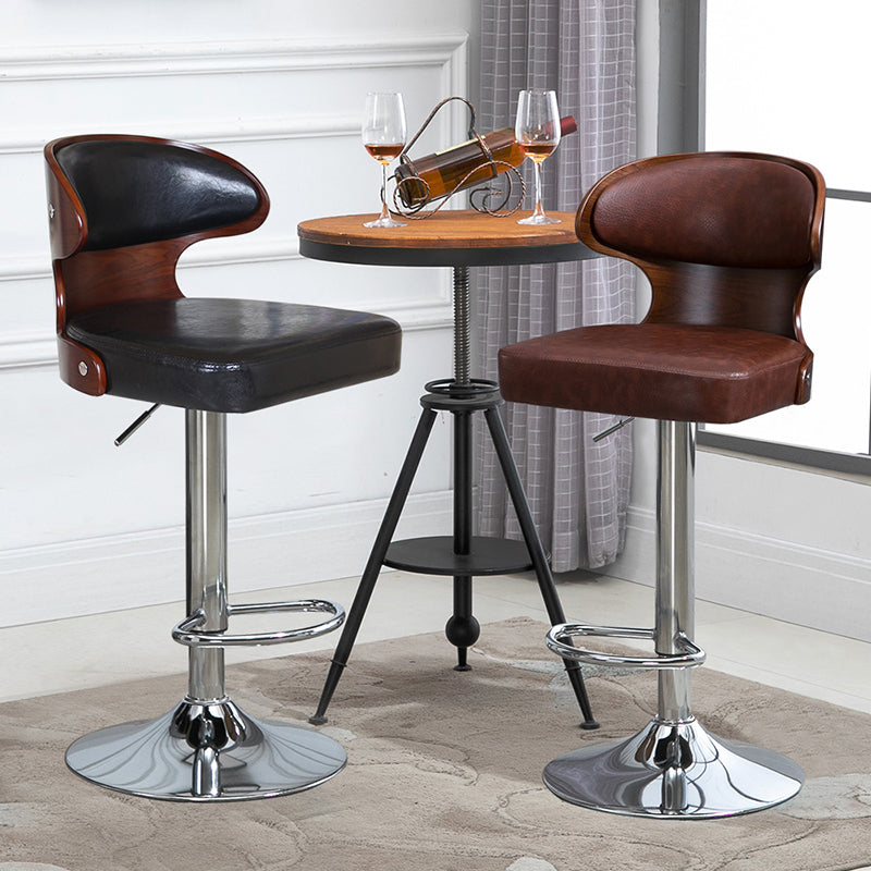 Modern Backrest Liftable Stool Steel Household Bar Stool with Cushion and Pedal Clearhalo 'Bar Furniture' 'Bar Stools' 'bar_stools' 'furn' 'furn_bar_stools' 'furniture_bar_stools' 'Kitchen & Dining Furniture' 'kitchen&dining_furn' 'kitchen' 'kitchen_furn' Furniture' 4354591