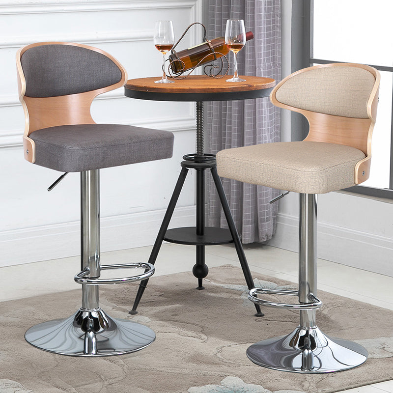 Modern Backrest Liftable Stool Steel Household Bar Stool with Cushion and Pedal Clearhalo 'Bar Furniture' 'Bar Stools' 'bar_stools' 'furn' 'furn_bar_stools' 'furniture_bar_stools' 'Kitchen & Dining Furniture' 'kitchen&dining_furn' 'kitchen' 'kitchen_furn' Furniture' 4354594