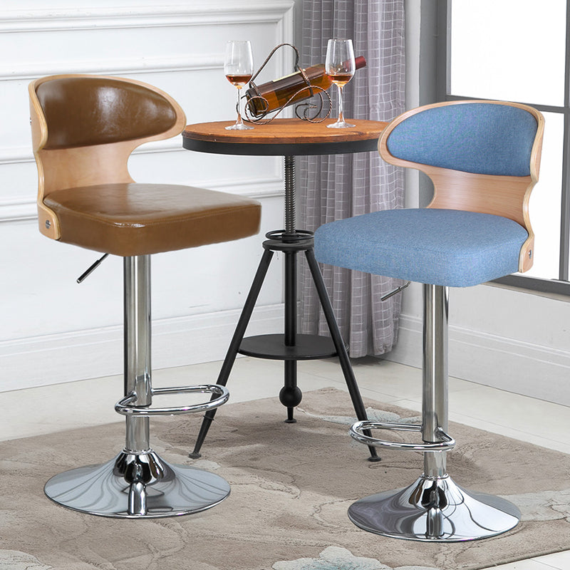 Modern Backrest Liftable Stool Steel Household Bar Stool with Cushion and Pedal Clearhalo 'Bar Furniture' 'Bar Stools' 'bar_stools' 'furn' 'furn_bar_stools' 'furniture_bar_stools' 'Kitchen & Dining Furniture' 'kitchen&dining_furn' 'kitchen' 'kitchen_furn' Furniture' 4354598