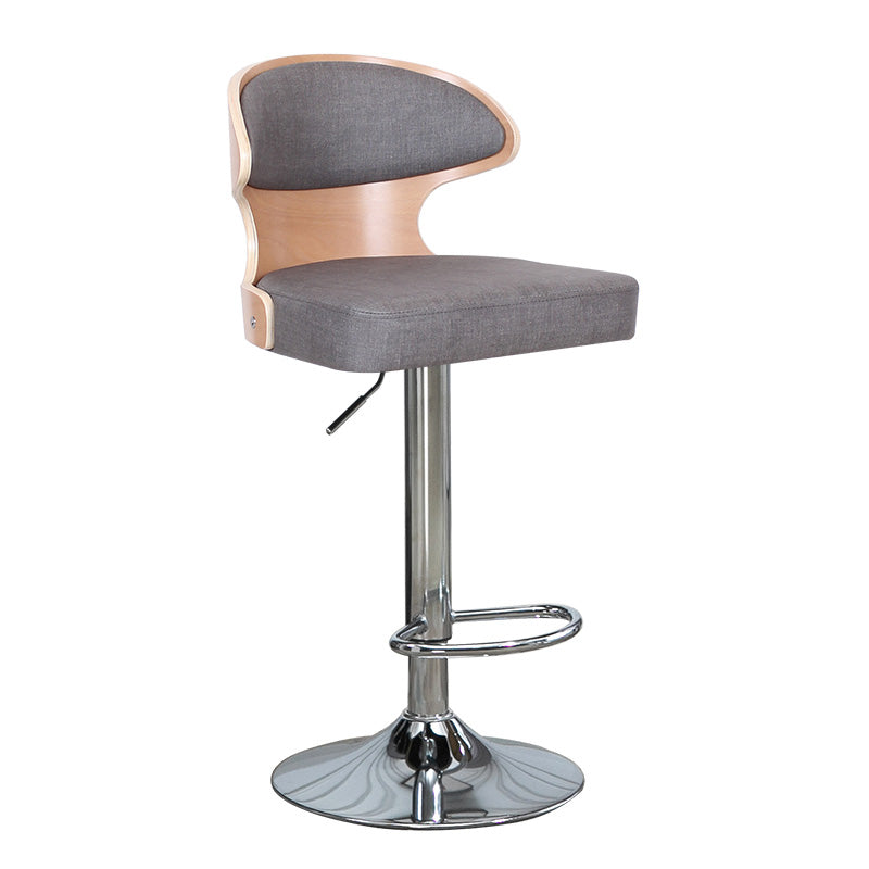 Modern Backrest Liftable Stool Steel Household Bar Stool with Cushion and Pedal Clearhalo 'Bar Furniture' 'Bar Stools' 'bar_stools' 'furn' 'furn_bar_stools' 'furniture_bar_stools' 'Kitchen & Dining Furniture' 'kitchen&dining_furn' 'kitchen' 'kitchen_furn' Furniture' 4354599