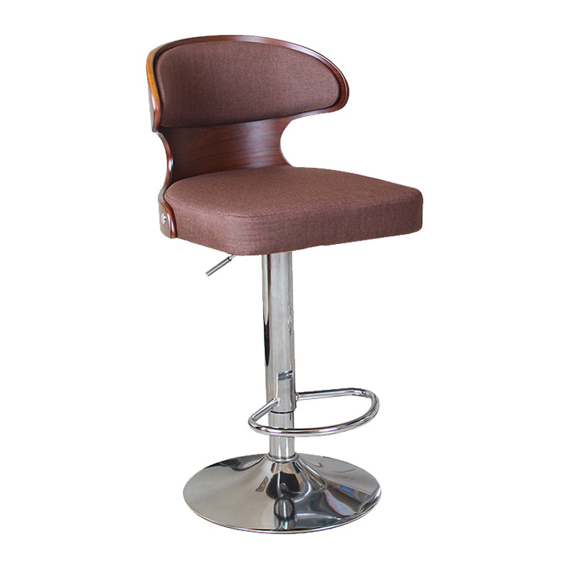 Modern Backrest Liftable Stool Steel Household Bar Stool with Cushion and Pedal Coffee 1 Piece Clearhalo 'Bar Furniture' 'Bar Stools' 'bar_stools' 'furn' 'furn_bar_stools' 'furniture_bar_stools' 'Kitchen & Dining Furniture' 'kitchen&dining_furn' 'kitchen' 'kitchen_furn' Furniture' 4354602