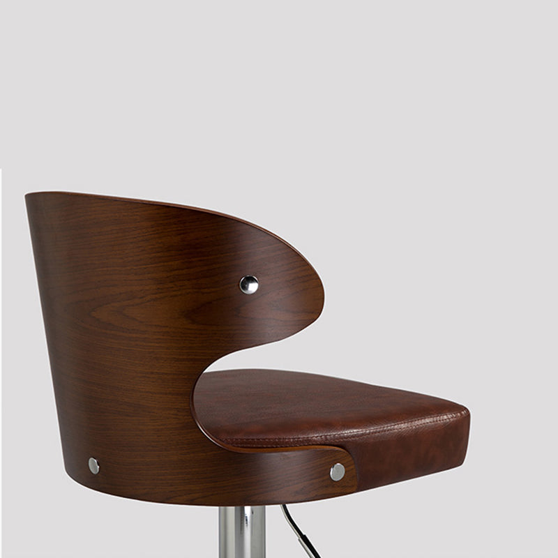 Modern Backrest Liftable Stool Steel Household Bar Stool with Cushion and Pedal Clearhalo 'Bar Furniture' 'Bar Stools' 'bar_stools' 'furn' 'furn_bar_stools' 'furniture_bar_stools' 'Kitchen & Dining Furniture' 'kitchen&dining_furn' 'kitchen' 'kitchen_furn' Furniture' 4354603