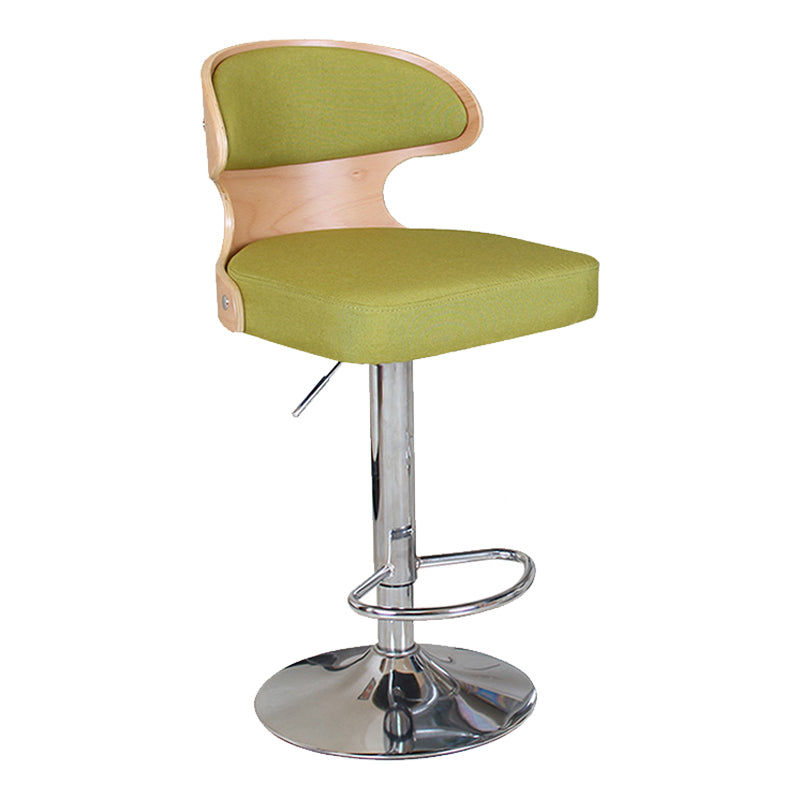 Modern Backrest Liftable Stool Steel Household Bar Stool with Cushion and Pedal Fluorescent Green 1 Piece Clearhalo 'Bar Furniture' 'Bar Stools' 'bar_stools' 'furn' 'furn_bar_stools' 'furniture_bar_stools' 'Kitchen & Dining Furniture' 'kitchen&dining_furn' 'kitchen' 'kitchen_furn' Furniture' 4354605