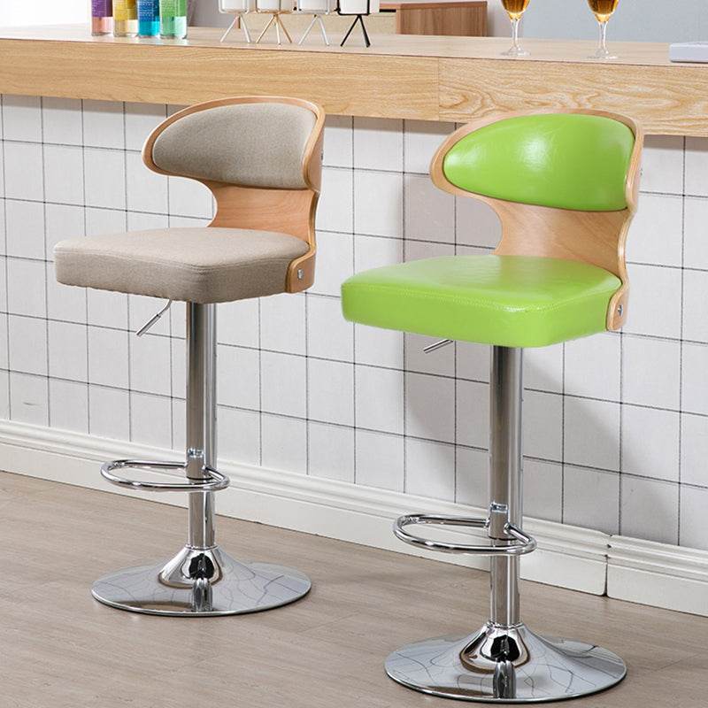 Modern Backrest Liftable Stool Steel Household Bar Stool with Cushion and Pedal Clearhalo 'Bar Furniture' 'Bar Stools' 'bar_stools' 'furn' 'furn_bar_stools' 'furniture_bar_stools' 'Kitchen & Dining Furniture' 'kitchen&dining_furn' 'kitchen' 'kitchen_furn' Furniture' 4354609