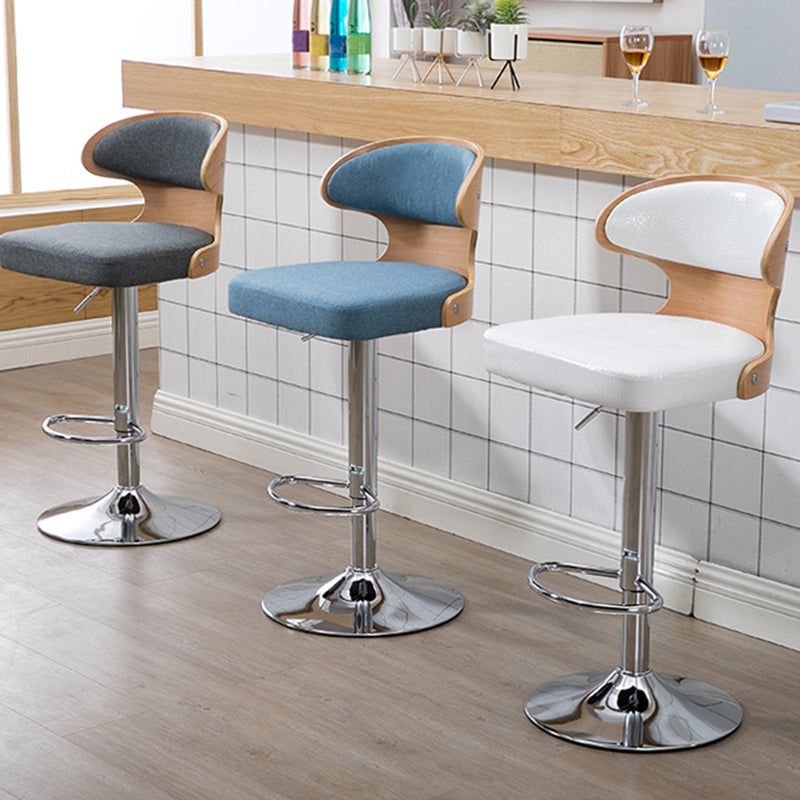 Modern Backrest Liftable Stool Steel Household Bar Stool with Cushion and Pedal Clearhalo 'Bar Furniture' 'Bar Stools' 'bar_stools' 'furn' 'furn_bar_stools' 'furniture_bar_stools' 'Kitchen & Dining Furniture' 'kitchen&dining_furn' 'kitchen' 'kitchen_furn' Furniture' 4354612