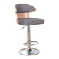 Modern Backrest Liftable Stool Steel Household Bar Stool with Cushion and Pedal Grey 1 Piece Clearhalo 'Bar Furniture' 'Bar Stools' 'bar_stools' 'furn' 'furn_bar_stools' 'furniture_bar_stools' 'Kitchen & Dining Furniture' 'kitchen&dining_furn' 'kitchen' 'kitchen_furn' Furniture' 4354616