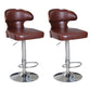 Modern Backrest Liftable Stool Steel Household Bar Stool with Cushion and Pedal Brown 2 Piece Set Clearhalo 'Bar Furniture' 'Bar Stools' 'bar_stools' 'furn' 'furn_bar_stools' 'furniture_bar_stools' 'Kitchen & Dining Furniture' 'kitchen&dining_furn' 'kitchen' 'kitchen_furn' Furniture' 4354621