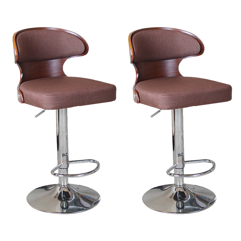 Modern Backrest Liftable Stool Steel Household Bar Stool with Cushion and Pedal Coffee 2 Piece Set Clearhalo 'Bar Furniture' 'Bar Stools' 'bar_stools' 'furn' 'furn_bar_stools' 'furniture_bar_stools' 'Kitchen & Dining Furniture' 'kitchen&dining_furn' 'kitchen' 'kitchen_furn' Furniture' 4354624