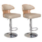 Modern Backrest Liftable Stool Steel Household Bar Stool with Cushion and Pedal Gray-Khaki 2 Piece Set Clearhalo 'Bar Furniture' 'Bar Stools' 'bar_stools' 'furn' 'furn_bar_stools' 'furniture_bar_stools' 'Kitchen & Dining Furniture' 'kitchen&dining_furn' 'kitchen' 'kitchen_furn' Furniture' 4354625