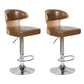 Modern Backrest Liftable Stool Steel Household Bar Stool with Cushion and Pedal Dark Coffee 2 Piece Set Clearhalo 'Bar Furniture' 'Bar Stools' 'bar_stools' 'furn' 'furn_bar_stools' 'furniture_bar_stools' 'Kitchen & Dining Furniture' 'kitchen&dining_furn' 'kitchen' 'kitchen_furn' Furniture' 4354633