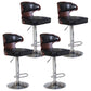 Modern Backrest Liftable Stool Steel Household Bar Stool with Cushion and Pedal Gloss Black 4 Piece Set Clearhalo 'Bar Furniture' 'Bar Stools' 'bar_stools' 'furn' 'furn_bar_stools' 'furniture_bar_stools' 'Kitchen & Dining Furniture' 'kitchen&dining_furn' 'kitchen' 'kitchen_furn' Furniture' 4354635