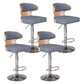 Modern Backrest Liftable Stool Steel Household Bar Stool with Cushion and Pedal Smoke Gray 4 Piece Set Clearhalo 'Bar Furniture' 'Bar Stools' 'bar_stools' 'furn' 'furn_bar_stools' 'furniture_bar_stools' 'Kitchen & Dining Furniture' 'kitchen&dining_furn' 'kitchen' 'kitchen_furn' Furniture' 4354642