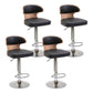 Modern Backrest Liftable Stool Steel Household Bar Stool with Cushion and Pedal Matte Black 4 Piece Set Clearhalo 'Bar Furniture' 'Bar Stools' 'bar_stools' 'furn' 'furn_bar_stools' 'furniture_bar_stools' 'Kitchen & Dining Furniture' 'kitchen&dining_furn' 'kitchen' 'kitchen_furn' Furniture' 4354643