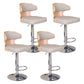 Modern Backrest Liftable Stool Steel Household Bar Stool with Cushion and Pedal Khaki 4 Piece Set Clearhalo 'Bar Furniture' 'Bar Stools' 'bar_stools' 'furn' 'furn_bar_stools' 'furniture_bar_stools' 'Kitchen & Dining Furniture' 'kitchen&dining_furn' 'kitchen' 'kitchen_furn' Furniture' 4354647