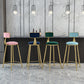 Glam Metal Upholstered Barstool Indoor Bar Stool With Cushion and Iron Legs Clearhalo 'Bar Furniture' 'Bar Stools' 'bar_stools' 'furn' 'furn_bar_stools' 'furniture_bar_stools' 'Kitchen & Dining Furniture' 'kitchen&dining_furn' 'kitchen' 'kitchen_furn' Furniture' 4354650