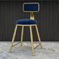 Glam Metal Upholstered Barstool Indoor Bar Stool With Cushion and Iron Legs Clearhalo 'Bar Furniture' 'Bar Stools' 'bar_stools' 'furn' 'furn_bar_stools' 'furniture_bar_stools' 'Kitchen & Dining Furniture' 'kitchen&dining_furn' 'kitchen' 'kitchen_furn' Furniture' 4354657