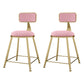 Glam Metal Upholstered Barstool Indoor Bar Stool With Cushion and Iron Legs Pink 2 Piece Set Short Stool(18"H) Clearhalo 'Bar Furniture' 'Bar Stools' 'bar_stools' 'furn' 'furn_bar_stools' 'furniture_bar_stools' 'Kitchen & Dining Furniture' 'kitchen&dining_furn' 'kitchen' 'kitchen_furn' Furniture' 4354661