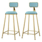 Glam Metal Upholstered Barstool Indoor Bar Stool With Cushion and Iron Legs Sky Blue 2 Piece Set Clearhalo 'Bar Furniture' 'Bar Stools' 'bar_stools' 'furn' 'furn_bar_stools' 'furniture_bar_stools' 'Kitchen & Dining Furniture' 'kitchen&dining_furn' 'kitchen' 'kitchen_furn' Furniture' 4354666
