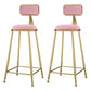 Glam Metal Upholstered Barstool Indoor Bar Stool With Cushion and Iron Legs Pink 2 Piece Set Clearhalo 'Bar Furniture' 'Bar Stools' 'bar_stools' 'furn' 'furn_bar_stools' 'furniture_bar_stools' 'Kitchen & Dining Furniture' 'kitchen&dining_furn' 'kitchen' 'kitchen_furn' Furniture' 4354667