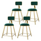 Glam Metal Upholstered Barstool Indoor Bar Stool With Cushion and Iron Legs Green 4 Piece Set Short Stool(18"H) Clearhalo 'Bar Furniture' 'Bar Stools' 'bar_stools' 'furn' 'furn_bar_stools' 'furniture_bar_stools' 'Kitchen & Dining Furniture' 'kitchen&dining_furn' 'kitchen' 'kitchen_furn' Furniture' 4354675