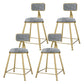 Glam Metal Upholstered Barstool Indoor Bar Stool With Cushion and Iron Legs Grey 4 Piece Set Short Stool(18"H) Clearhalo 'Bar Furniture' 'Bar Stools' 'bar_stools' 'furn' 'furn_bar_stools' 'furniture_bar_stools' 'Kitchen & Dining Furniture' 'kitchen&dining_furn' 'kitchen' 'kitchen_furn' Furniture' 4354676