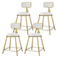 Glam Metal Upholstered Barstool Indoor Bar Stool With Cushion and Iron Legs White 4 Piece Set Short Stool(18"H) Clearhalo 'Bar Furniture' 'Bar Stools' 'bar_stools' 'furn' 'furn_bar_stools' 'furniture_bar_stools' 'Kitchen & Dining Furniture' 'kitchen&dining_furn' 'kitchen' 'kitchen_furn' Furniture' 4354677