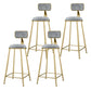 Glam Metal Upholstered Barstool Indoor Bar Stool With Cushion and Iron Legs Grey 4 Piece Set Clearhalo 'Bar Furniture' 'Bar Stools' 'bar_stools' 'furn' 'furn_bar_stools' 'furniture_bar_stools' 'Kitchen & Dining Furniture' 'kitchen&dining_furn' 'kitchen' 'kitchen_furn' Furniture' 4354682