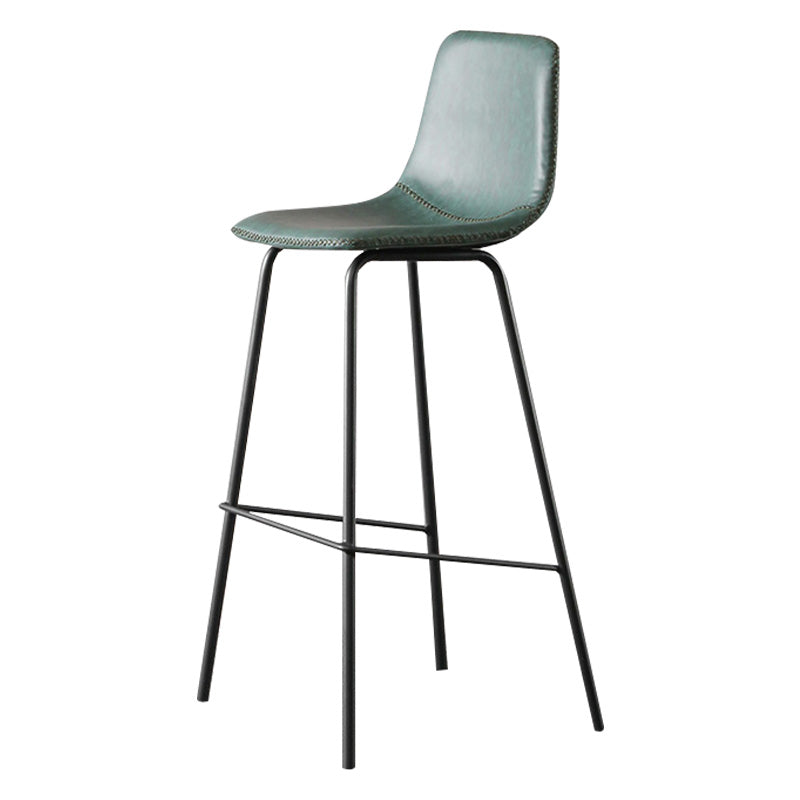 Indoor Faux Leather Bar Stool Modern Bucket Arm-less Low Back Counter Chair Green 1 Piece Clearhalo 'Bar Furniture' 'Bar Stools' 'bar_stools' 'furn' 'furn_bar_stools' 'furniture_bar_stools' 'Kitchen & Dining Furniture' 'kitchen&dining_furn' 'kitchen' 'kitchen_furn' Furniture' 4354688