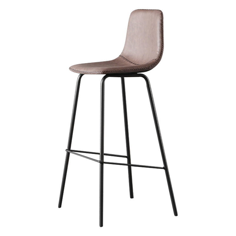 Indoor Faux Leather Bar Stool Modern Bucket Arm-less Low Back Counter Chair Coffee 1 Piece Clearhalo 'Bar Furniture' 'Bar Stools' 'bar_stools' 'furn' 'furn_bar_stools' 'furniture_bar_stools' 'Kitchen & Dining Furniture' 'kitchen&dining_furn' 'kitchen' 'kitchen_furn' Furniture' 4354691