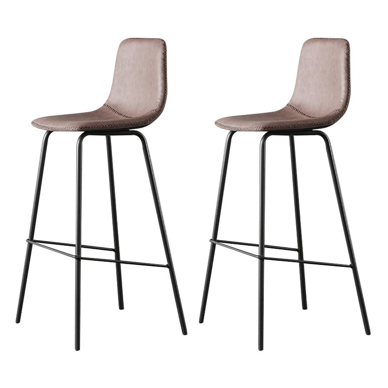 Indoor Faux Leather Bar Stool Modern Bucket Arm-less Low Back Counter Chair Coffee 2 Piece Set Clearhalo 'Bar Furniture' 'Bar Stools' 'bar_stools' 'furn' 'furn_bar_stools' 'furniture_bar_stools' 'Kitchen & Dining Furniture' 'kitchen&dining_furn' 'kitchen' 'kitchen_furn' Furniture' 4354700