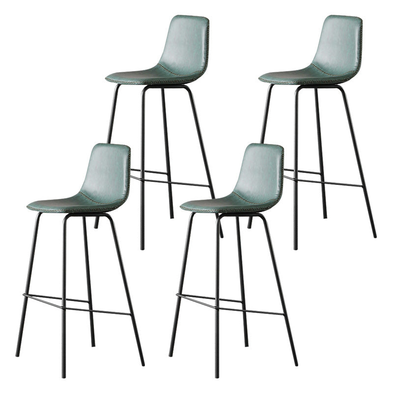 Indoor Faux Leather Bar Stool Modern Bucket Arm-less Low Back Counter Chair Green 4 Piece Set Clearhalo 'Bar Furniture' 'Bar Stools' 'bar_stools' 'furn' 'furn_bar_stools' 'furniture_bar_stools' 'Kitchen & Dining Furniture' 'kitchen&dining_furn' 'kitchen' 'kitchen_furn' Furniture' 4354703