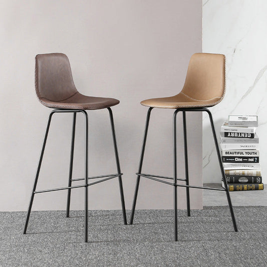 Indoor Faux Leather Bar Stool Modern Bucket Arm-less Low Back Counter Chair Clearhalo 'Bar Furniture' 'Bar Stools' 'bar_stools' 'furn' 'furn_bar_stools' 'furniture_bar_stools' 'Kitchen & Dining Furniture' 'kitchen&dining_furn' 'kitchen' 'kitchen_furn' Furniture' 4354704